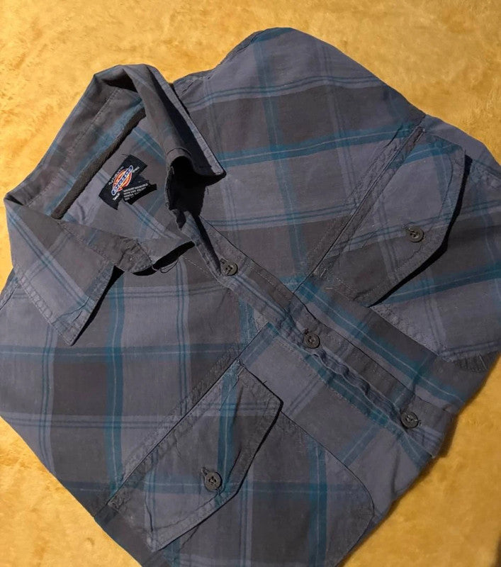 Dickies Grey & Teal Work Shirt