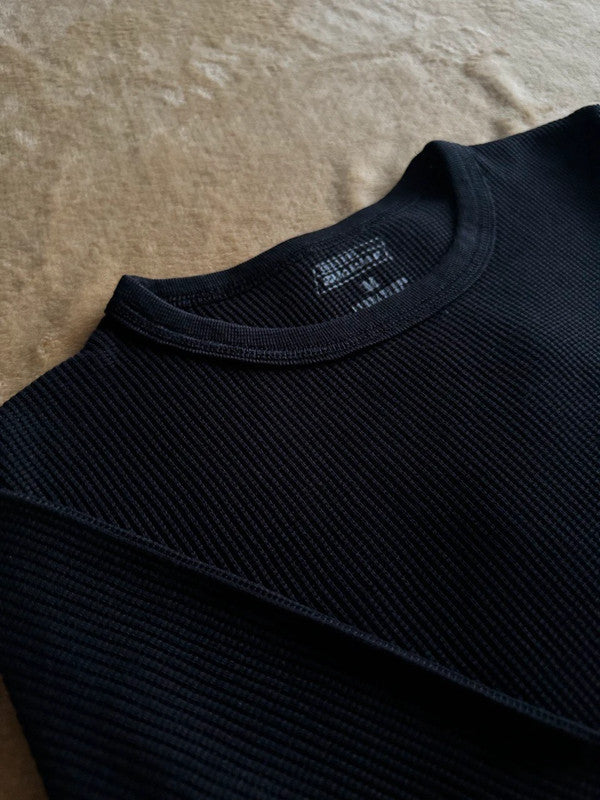 Dickies Black Thermal Long Sleeve - Waffle Knit Top