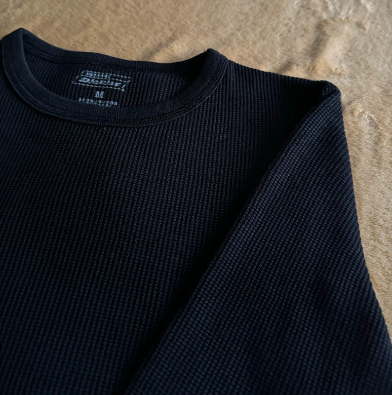 Dickies Black Thermal Long Sleeve - Waffle Knit Top