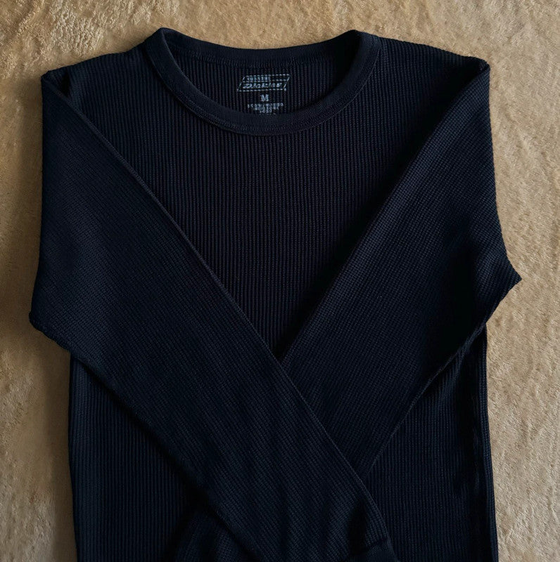Dickies Black Thermal Long Sleeve - Waffle Knit Top