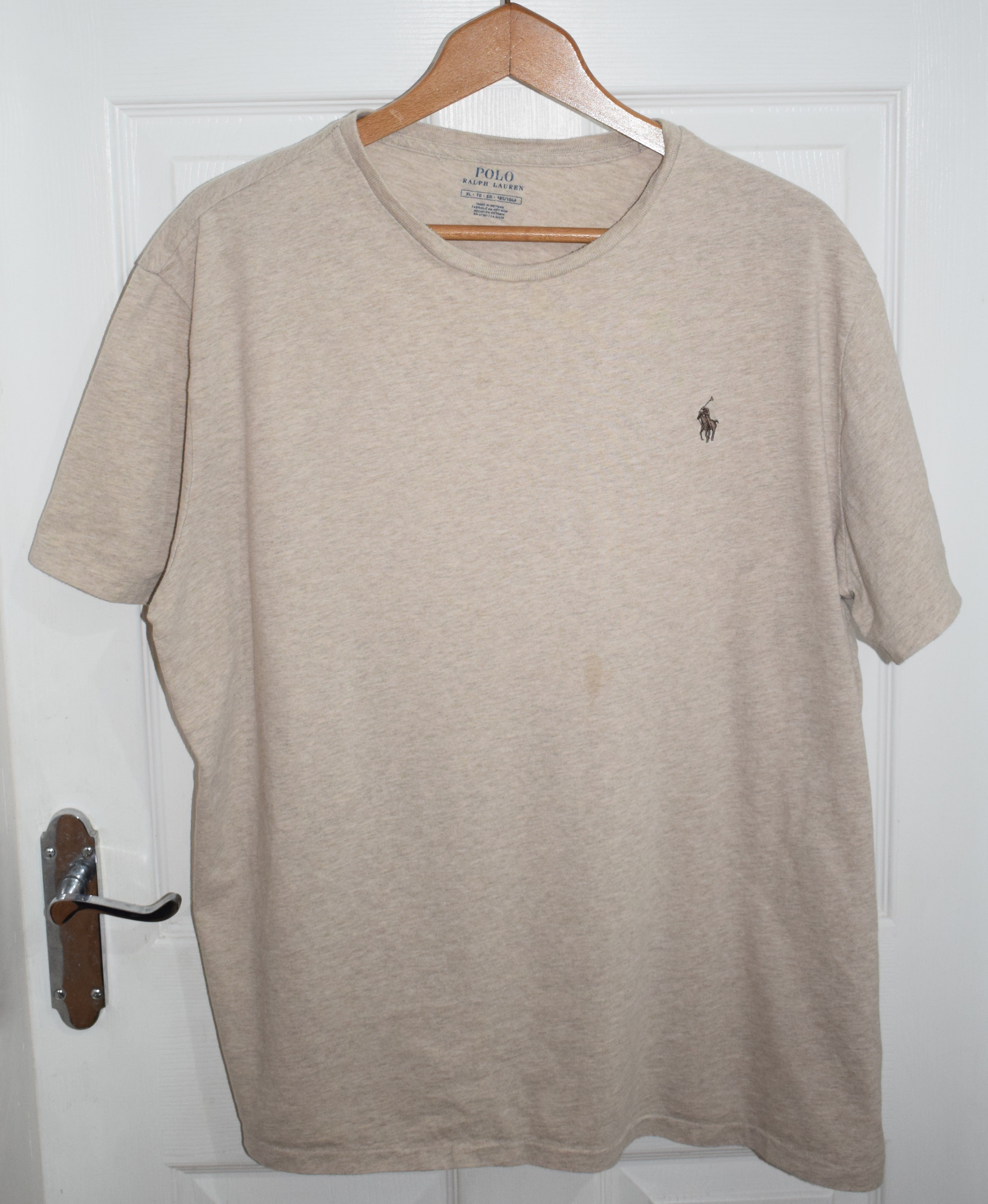 Polo Ralph Lauren Classic Crewneck T-Shirt – Light Beige Heather (Size XL)