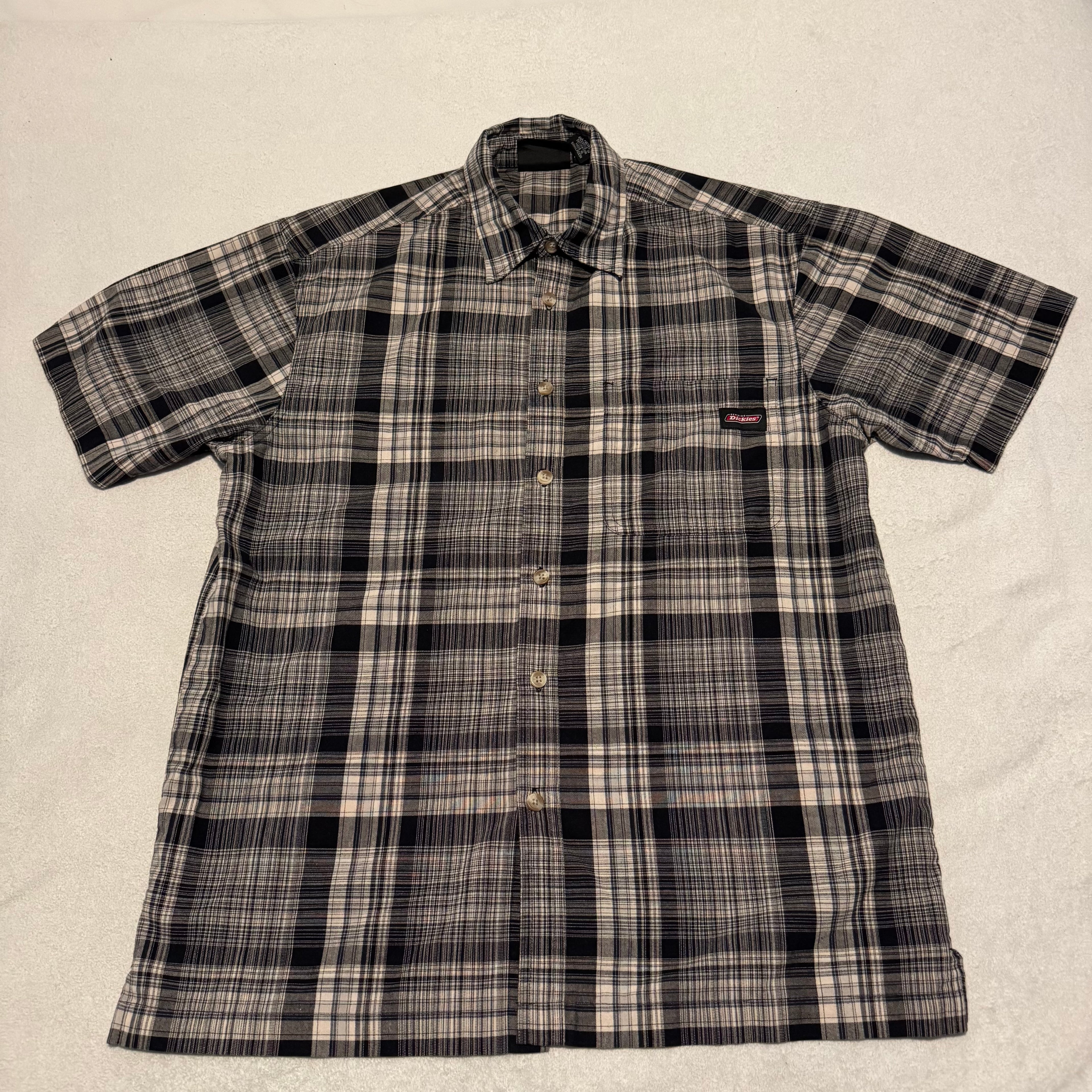 Dickies Plaid Short Sleeve Shirt – Black/Grey – M (38–40)