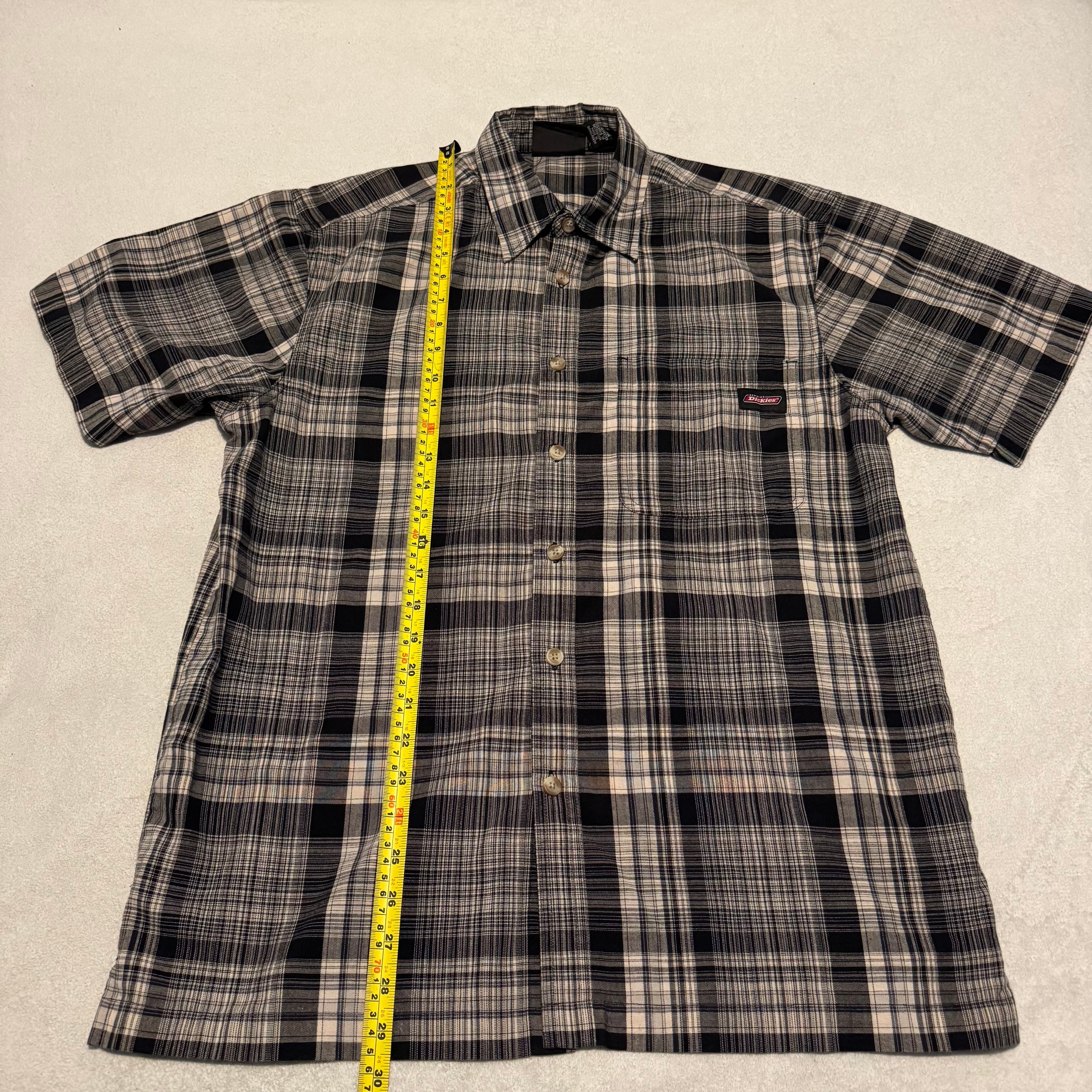 Dickies Plaid Short Sleeve Shirt – Black/Grey – M (38–40)