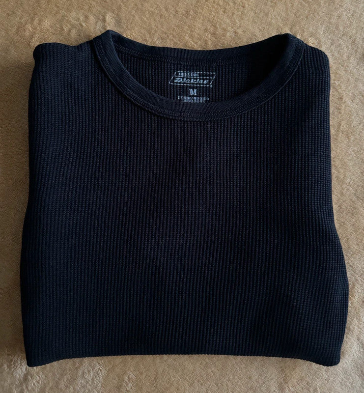 Dickies Black Thermal Long Sleeve - Waffle Knit Top